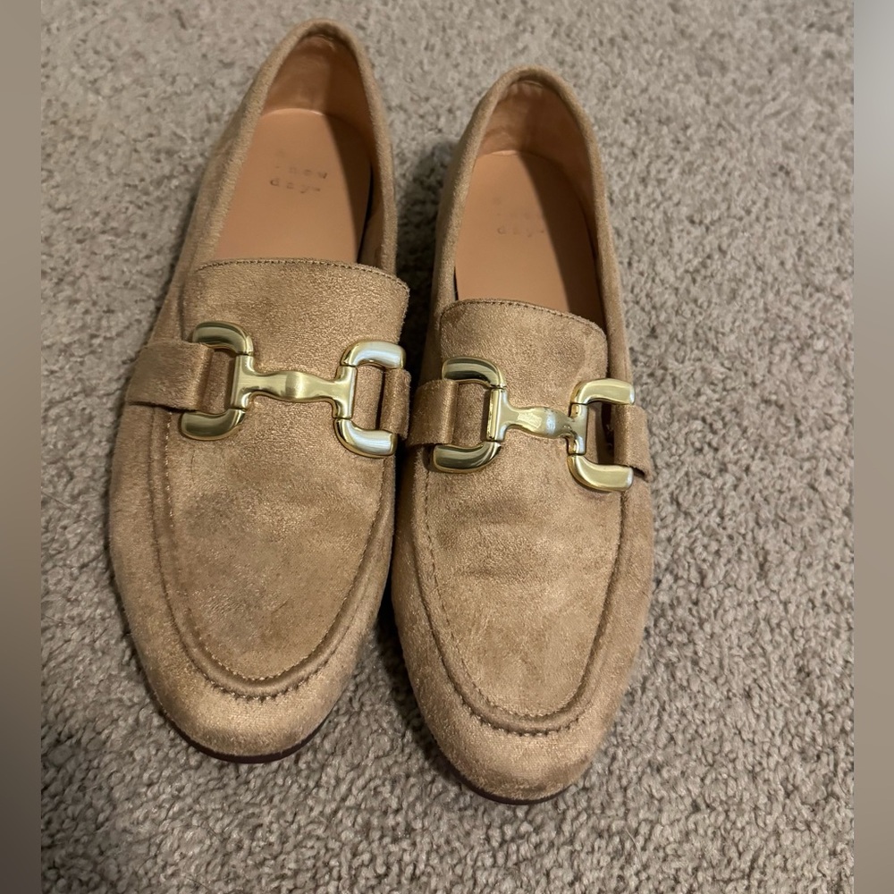 Target / a new day Tan Suede Loafers with Gold Buckle 8